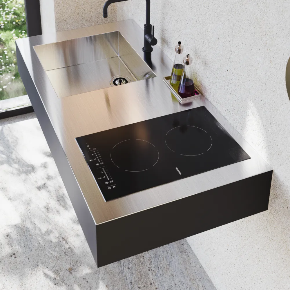 アイリスオーヤマ 2口IHコンロ IHC-BFL221-B ブラック | キッチン機器