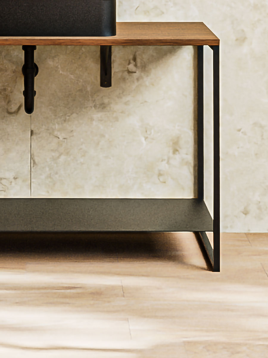 フラム W1180 オーク×ブラックPB | 洗面台 | 住宅設備機器（洗面台）の