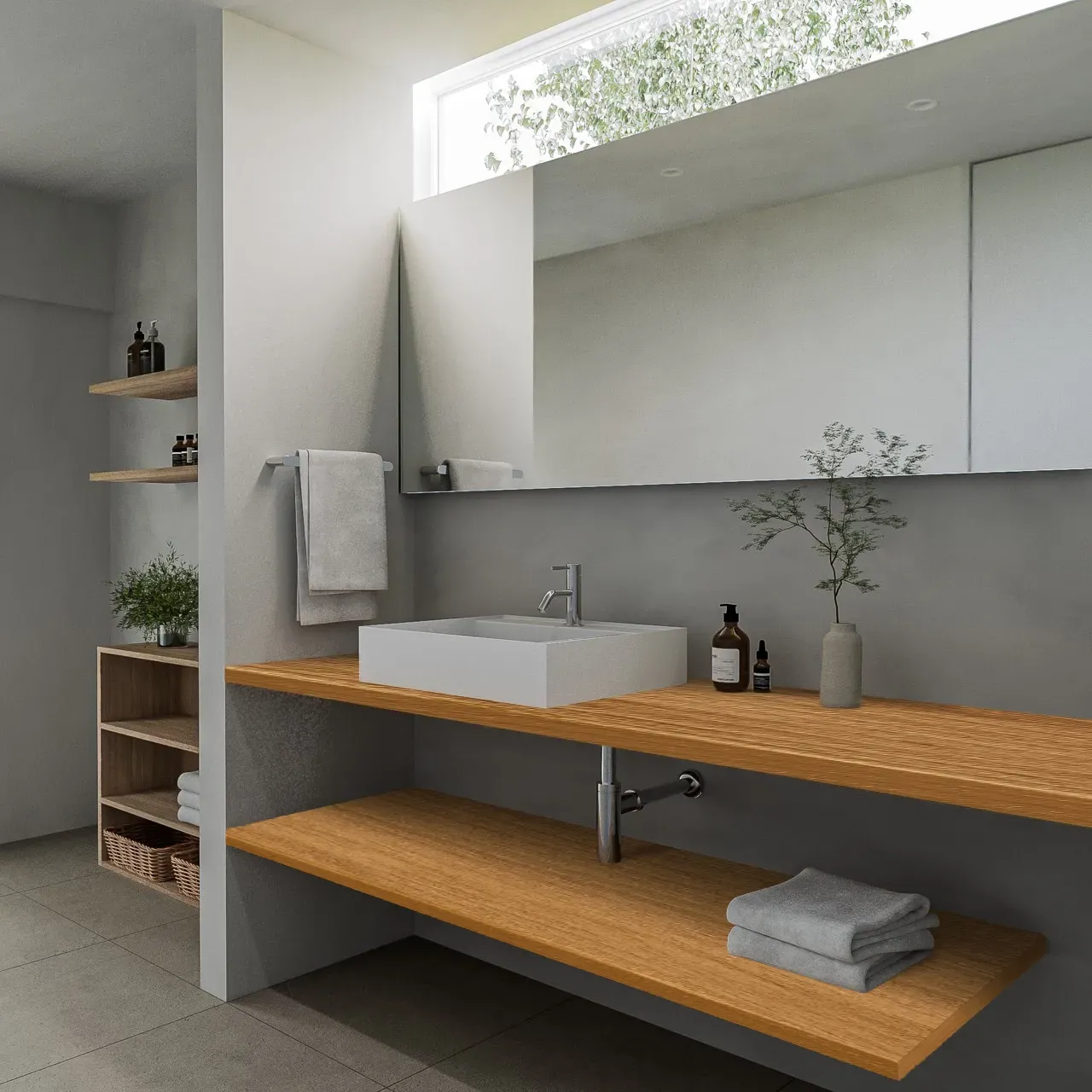 天然木オーダーカウンターレッドオーク幅3L/奥行4L/厚み25 | 洗面台