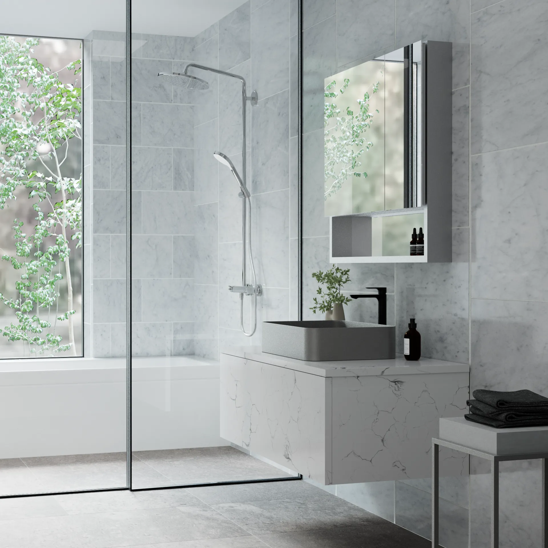 台の上の鉢  陶磁器 洗面台 復古 黒 方形 単