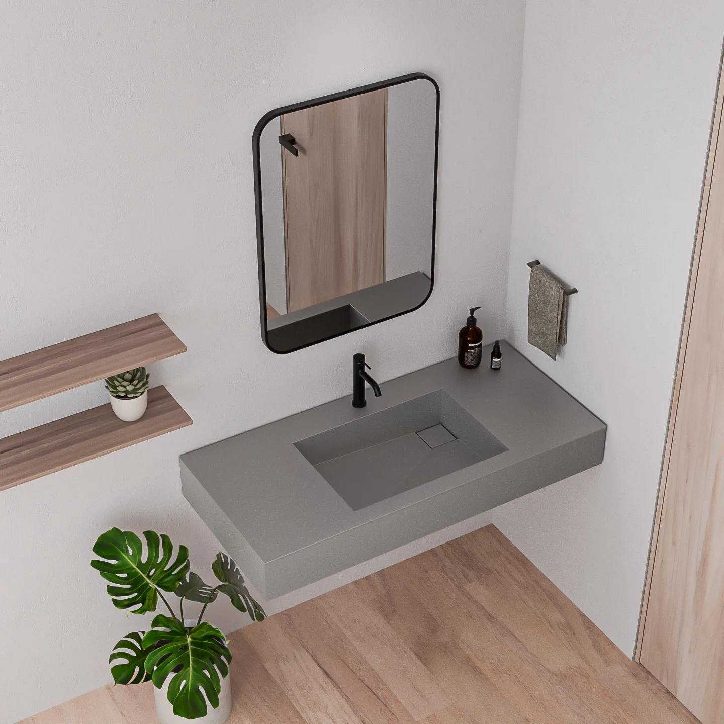 ラヴィタスW1650 ブラック×ウォールナット | 洗面台 | 住宅設備機器