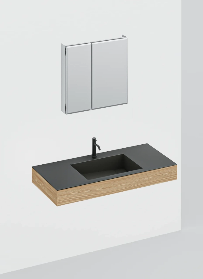 ラヴィタスW1200 ブラック×オーク | 洗面台 | 住宅設備機器（洗面台