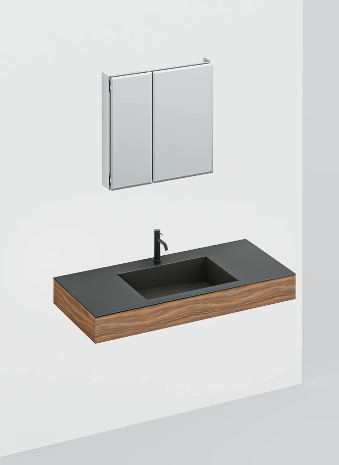 ラヴィタスW1200 ブラック×ウォールナット | 洗面台 | 住宅設備機器