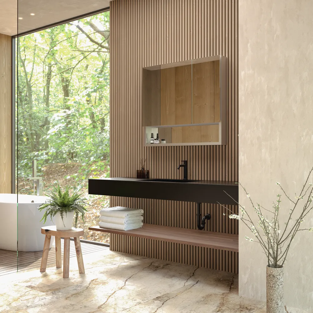 ラヴィタスW1650 ホワイト×ウォールナット | 洗面台 | 住宅設備機器