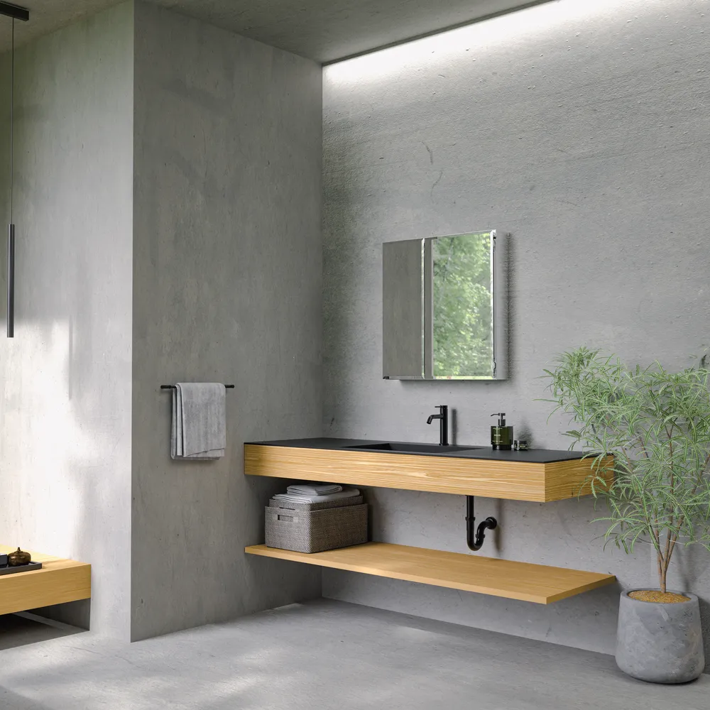 ラヴィタスW1650 ブラック×ウォールナット | 洗面台 | 住宅設備機器