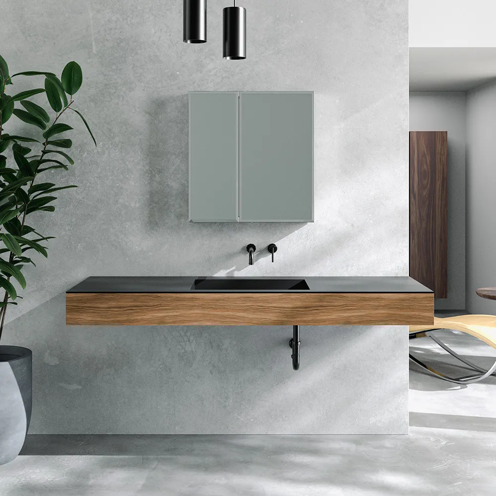 ラヴィタスW1650 ブラック×ウォールナット | 洗面台 | 住宅設備機器