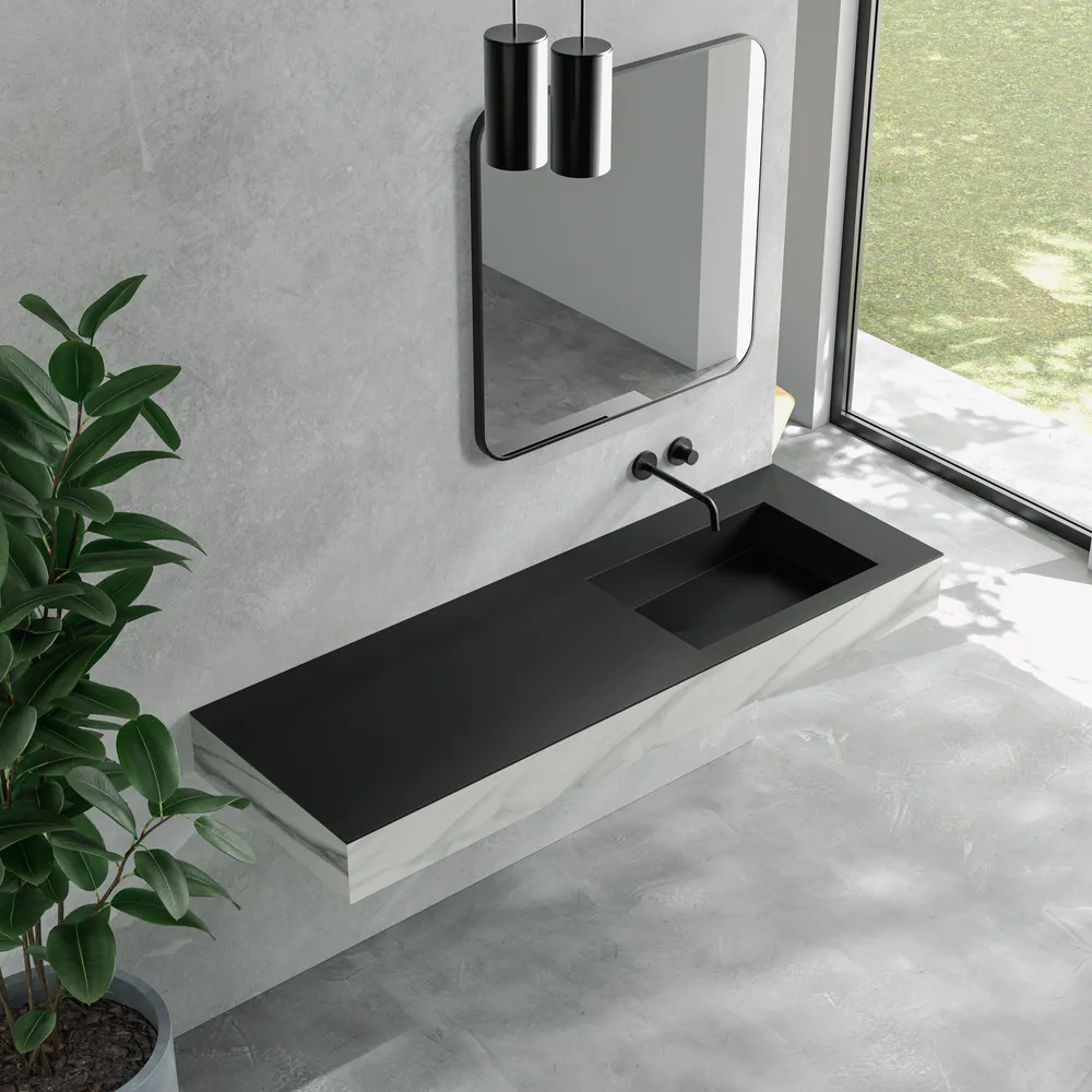 ラヴィタスW1650 ブラック×ウォールナット | 洗面台 | 住宅設備機器