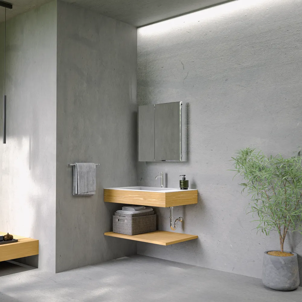 ラヴィタスW900 ホワイト×オーク【壁付け水栓仕様】 | 洗面台 | 住宅