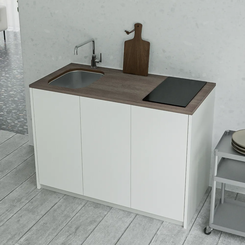 その他 kitchen mod v2 ピッコロプラス W1200 ホワイト アイランド型 左シンク コンロ無し